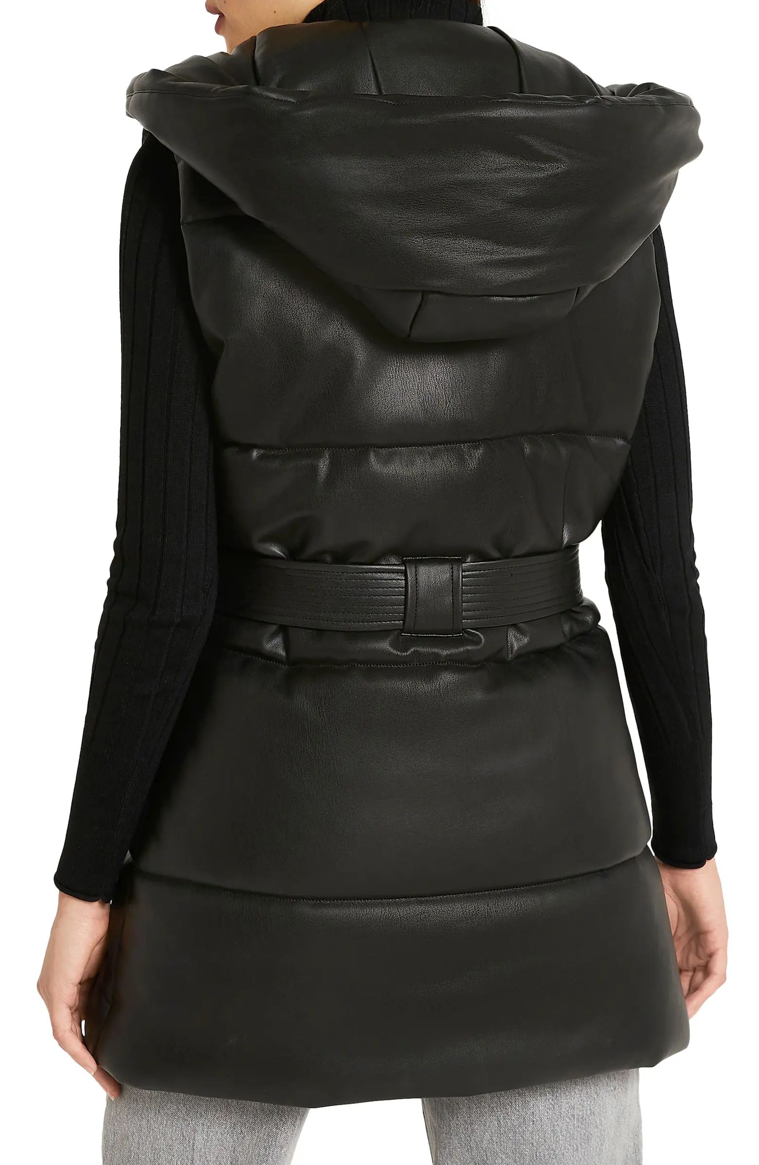 RIVER ISLAND Quilted Faux Leather Puffer Vest | Nordstrom | Nordstrom