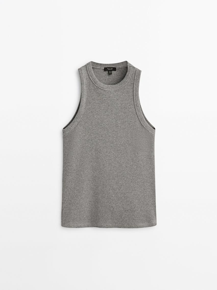 Ribbed halter top | Massimo Dutti US