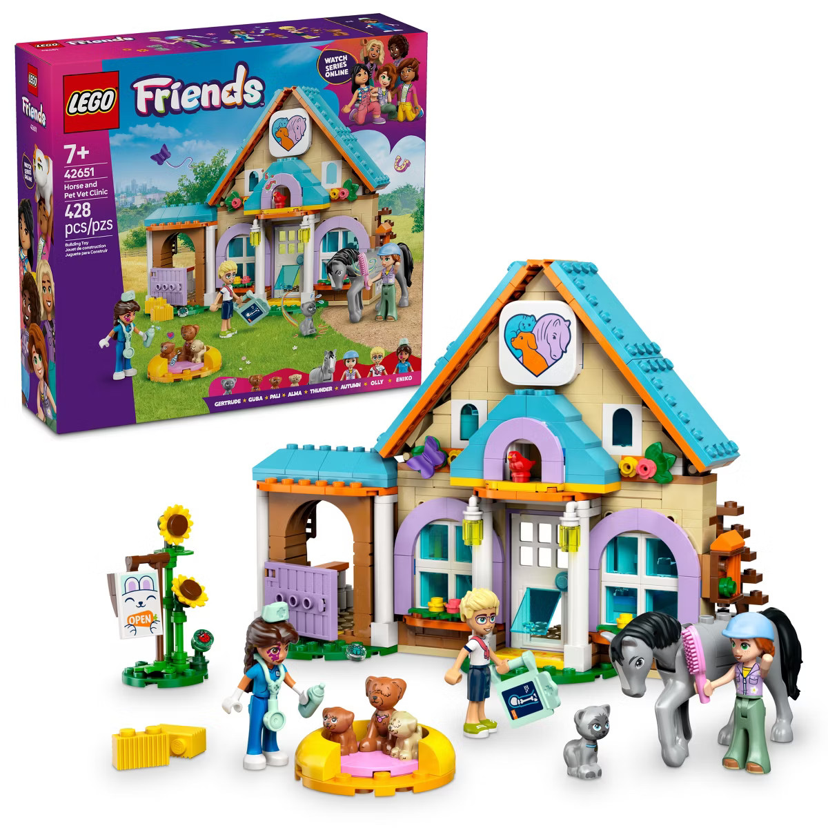 LEGO Friends Horse and Pet Vet Clinic Pretend Play Set 42651 | Target