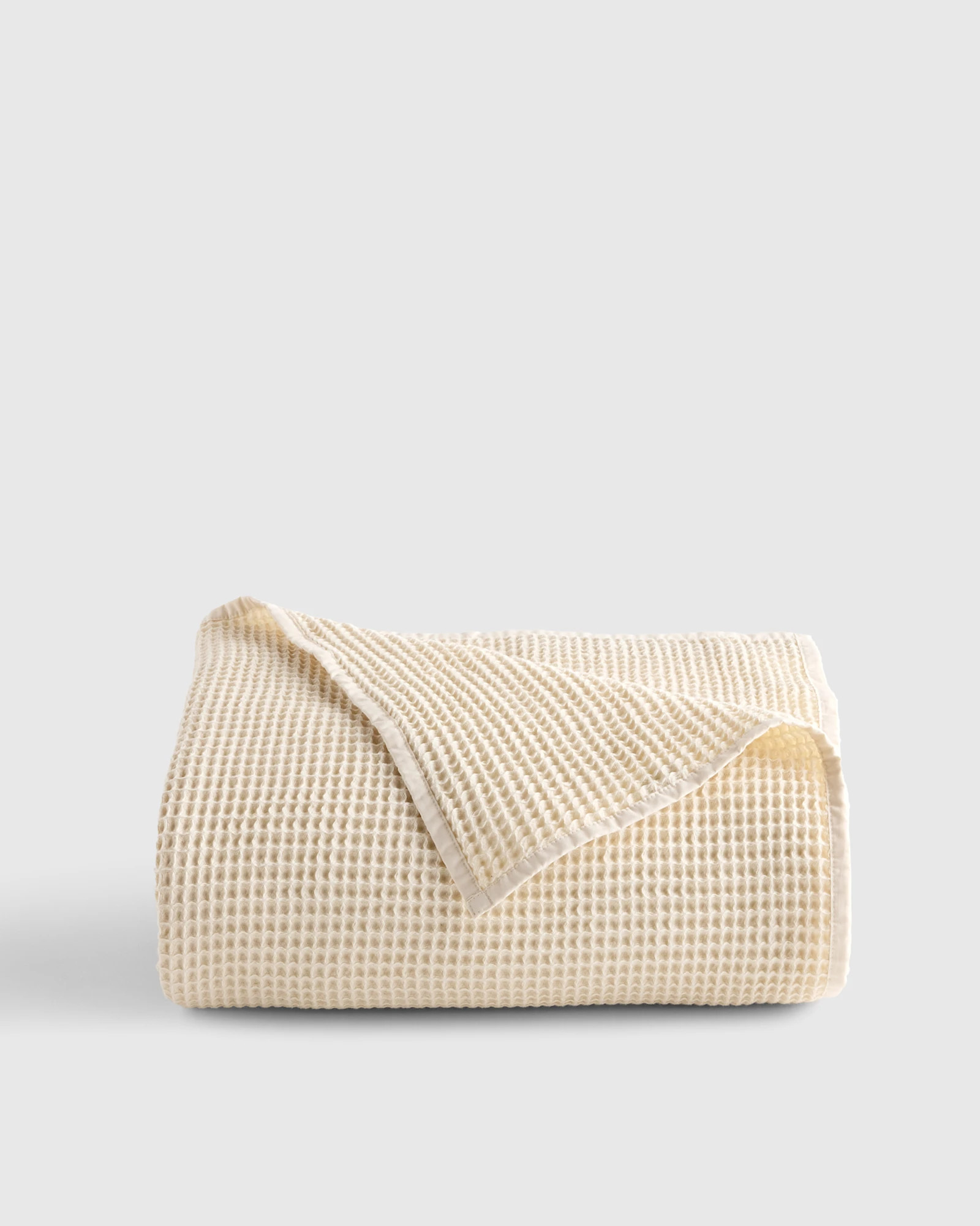Quince | Organic Waffle Bed Blanket in Dried Sage, Size Twin, Cotton | Quince