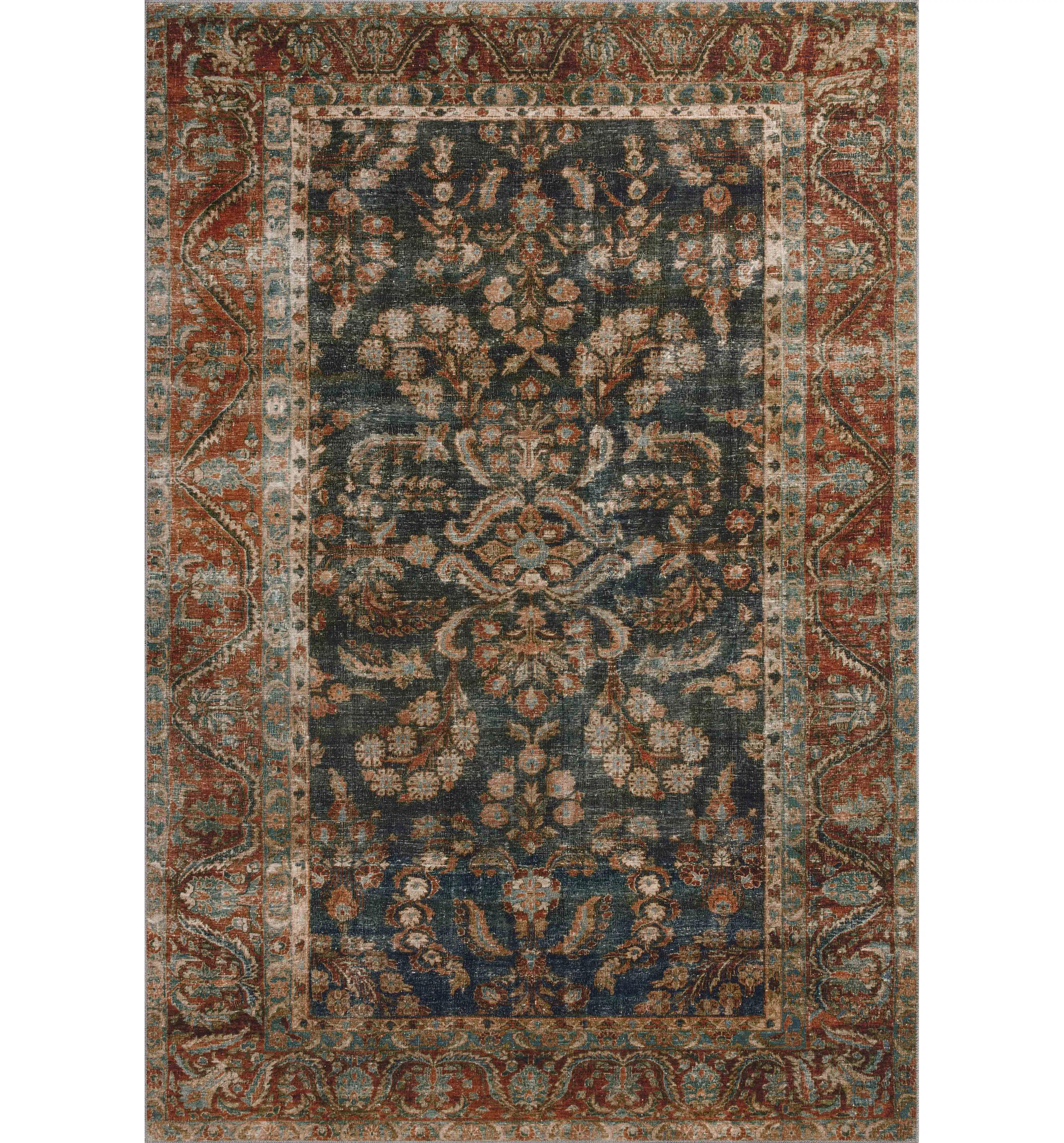 Chris Loves Julia x Loloi Jules Ocean / Spice Area Rug | Wayfair North America