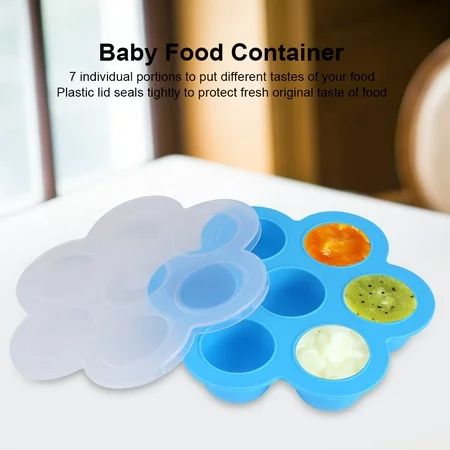 7 Cavities Silicone Egg Mold Reusable Storage Container Baby Food Freezer Trays with Lid, Silicone B | Walmart (US)
