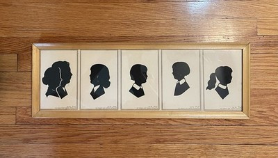 Vintage “Cut by Paul” Silhouette Set – Five Framed Mid-Century Folk Art Profiles | eBay US