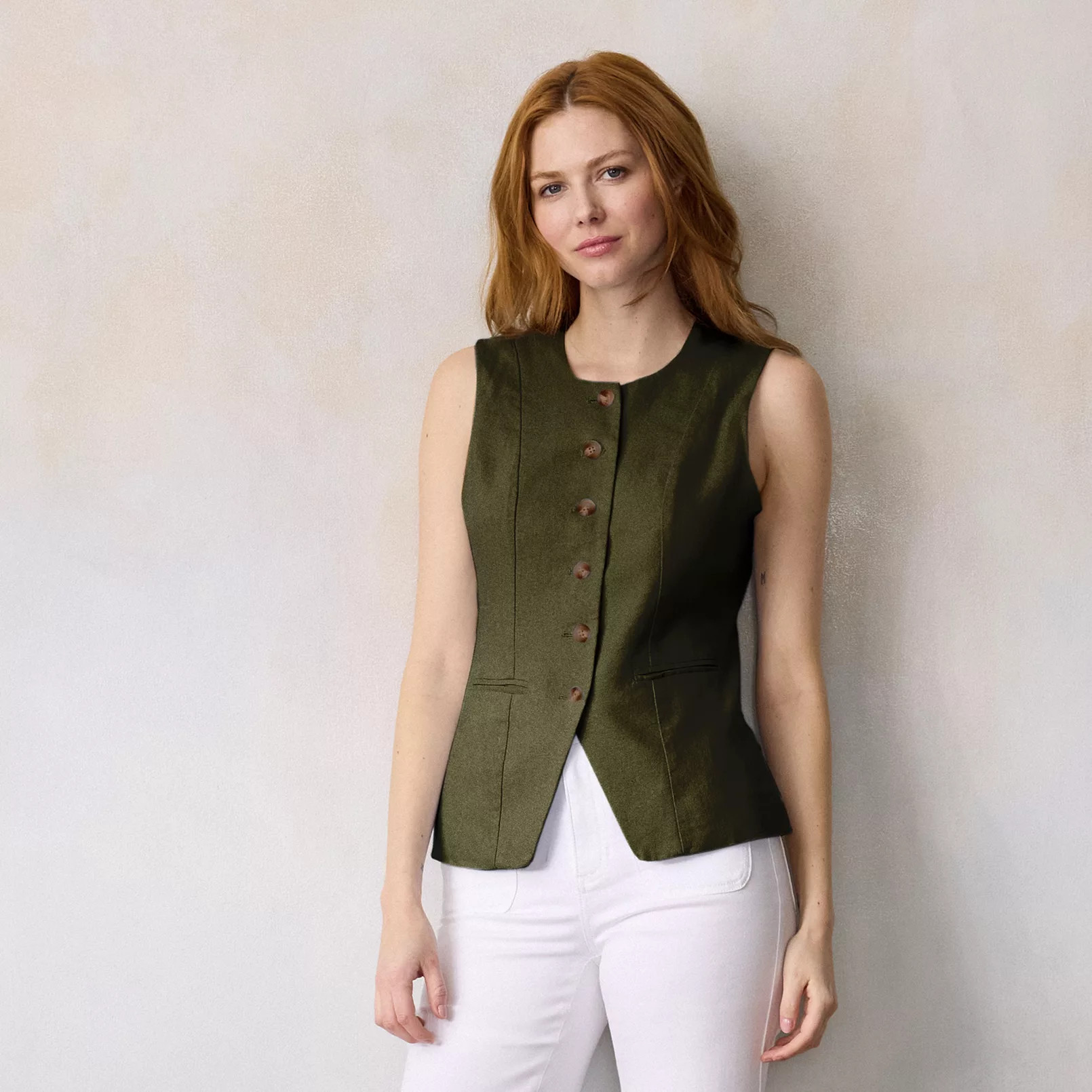 Women's LC Lauren Conrad Longline Crewneck Vest | Kohl's