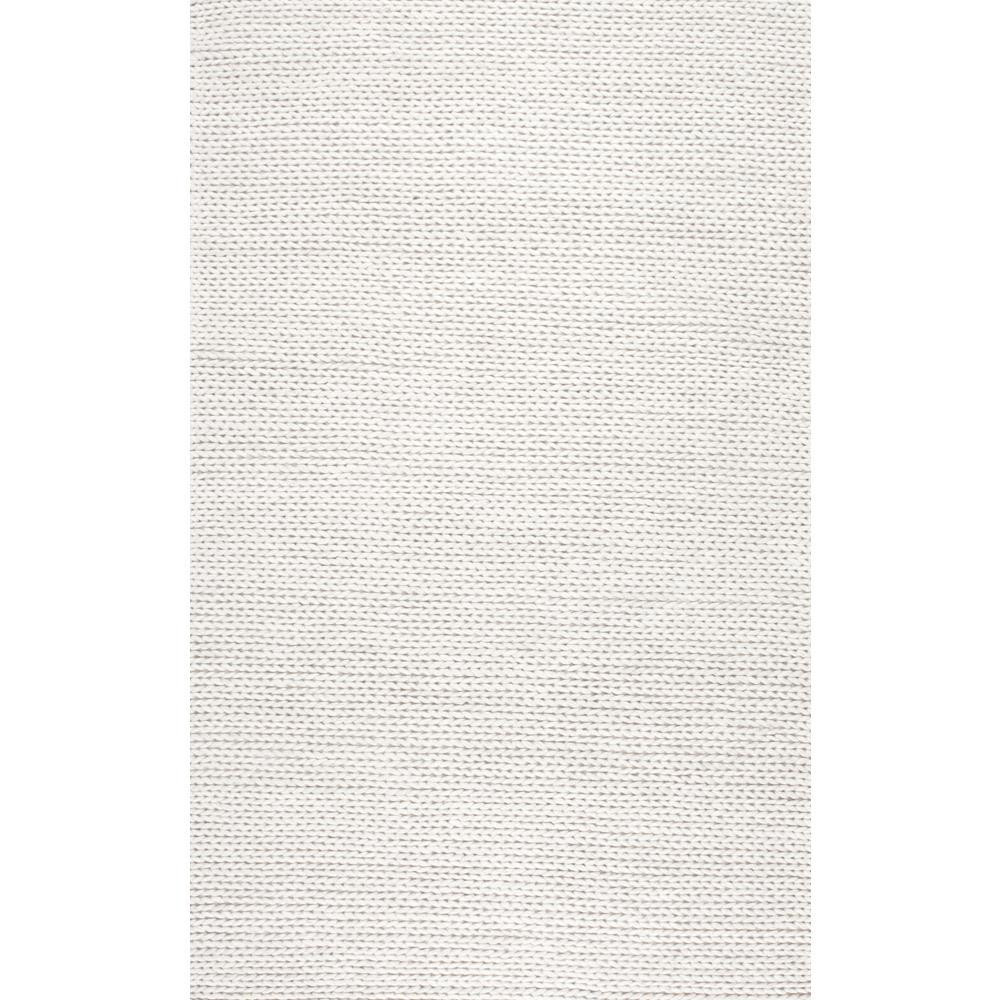 Caryatid Solid Wool Shag Off White 6 ft. x 9 ft.  Area Rug | The Home Depot