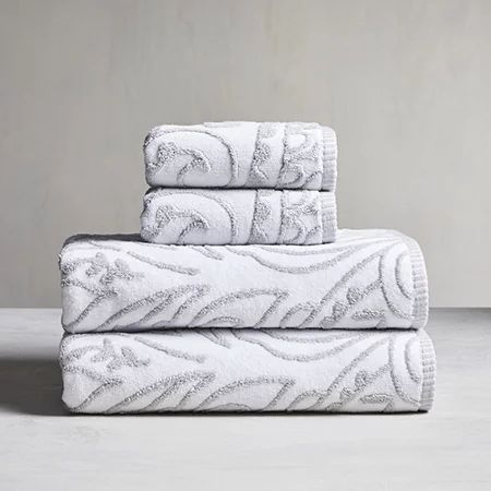 Soft Silver Sheared Paisley 4 Piece Bath Towel Set, Better Homes & Gardens Towel Collection | Walmart (US)