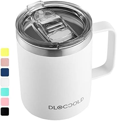 DLOCCOLD Insulated Coffee Mug with Handle 12 oz Stainless Steel Travel Coffee Cup with Lid Spill Pro | Amazon (US)