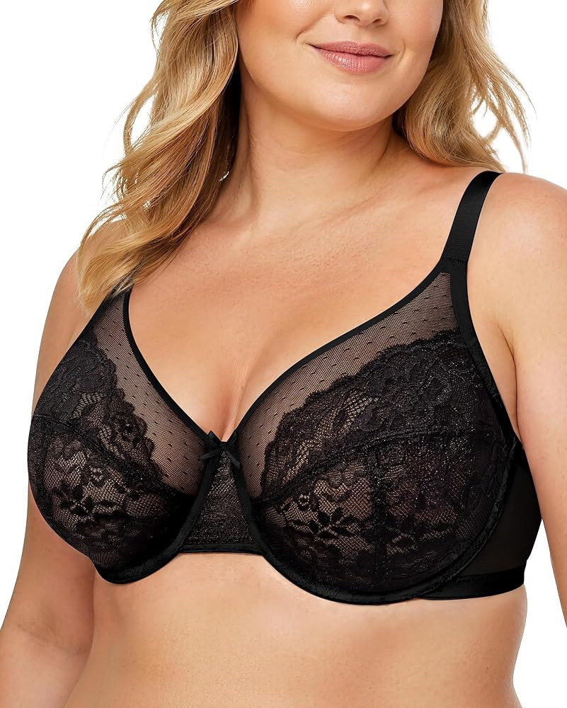 LetsJoli Minimizer Bras for Women Full Coverage Lace Underwire Plus Size | Amazon (US)