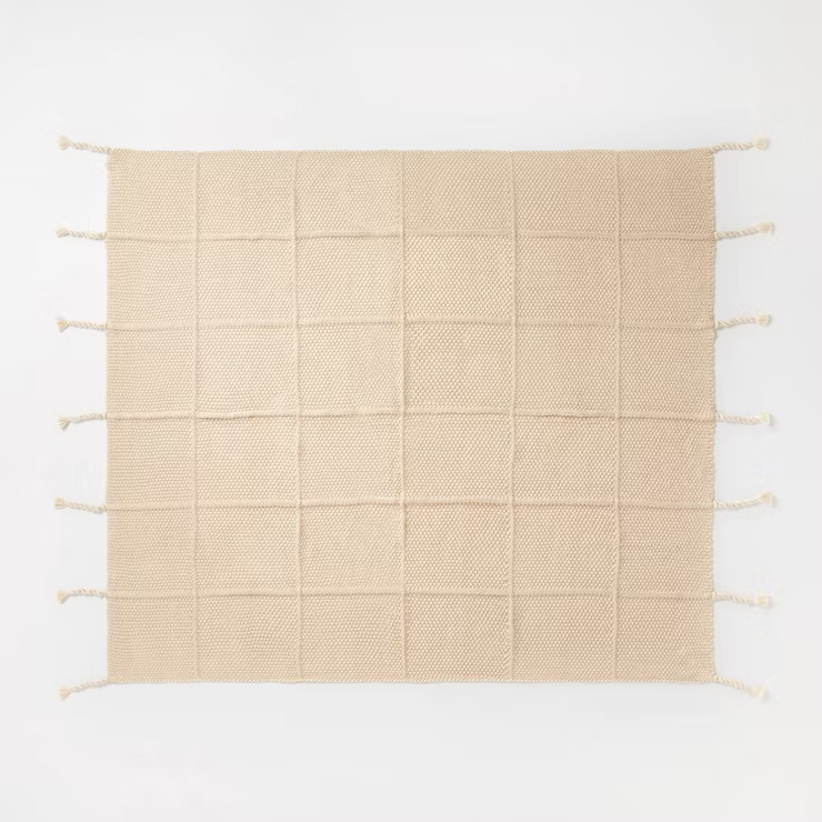 Windowpane Knit Throw Blanket with Tassels - Threshold™ designed with Studio McGee | Target