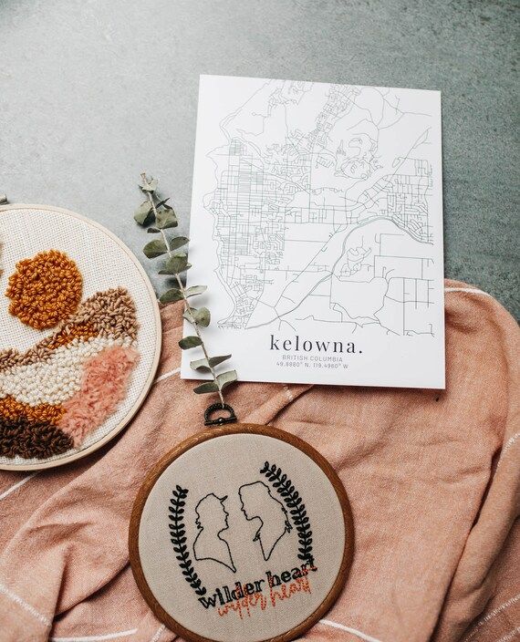 Kelowna BC Minimal Hand Drawn Map Typed Font | Etsy (CAD)