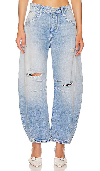 Free People x We The Free Good Luck Mid Rise Barrel in Blue. - size 24 | Revolve Clothing (Global)