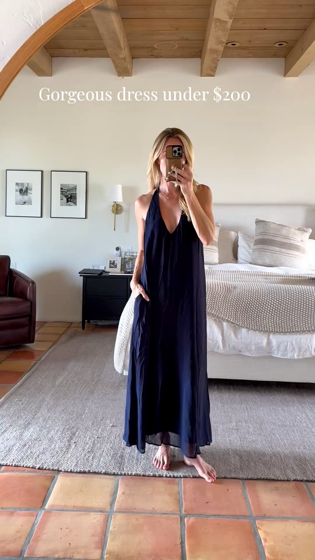 Gorgeous navy halter dress with flowy fit. Wearing size small. Perfect for  wedding guest dress, special event, graduation, etc. 

Flowy bodice makes it flattering on many body types and even baby bump / maternity friendly! 

More The Better Halter Dress by 
Sanctuary. At Revolve (free 2 day shipping!) or Evereve

#LTKTall #LTKWedding #LTKBump