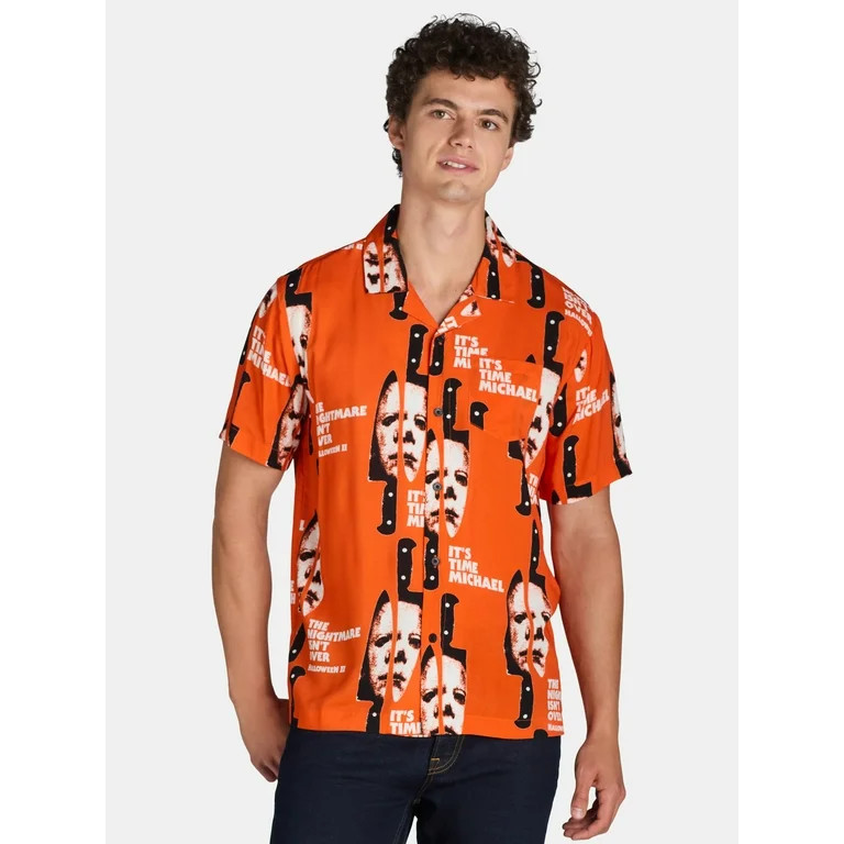 Halloween 2 Mens Graphic Print Shirt with Short Sleeves, Sizes XS-3XL | Walmart (US)