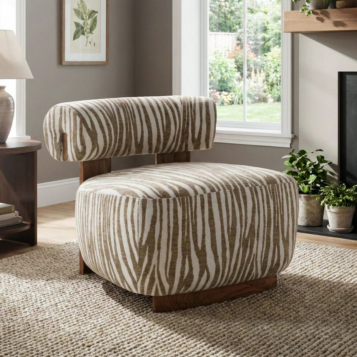 Tilton Zebra-Stripe Chenille Accent Chair | Wayfair North America