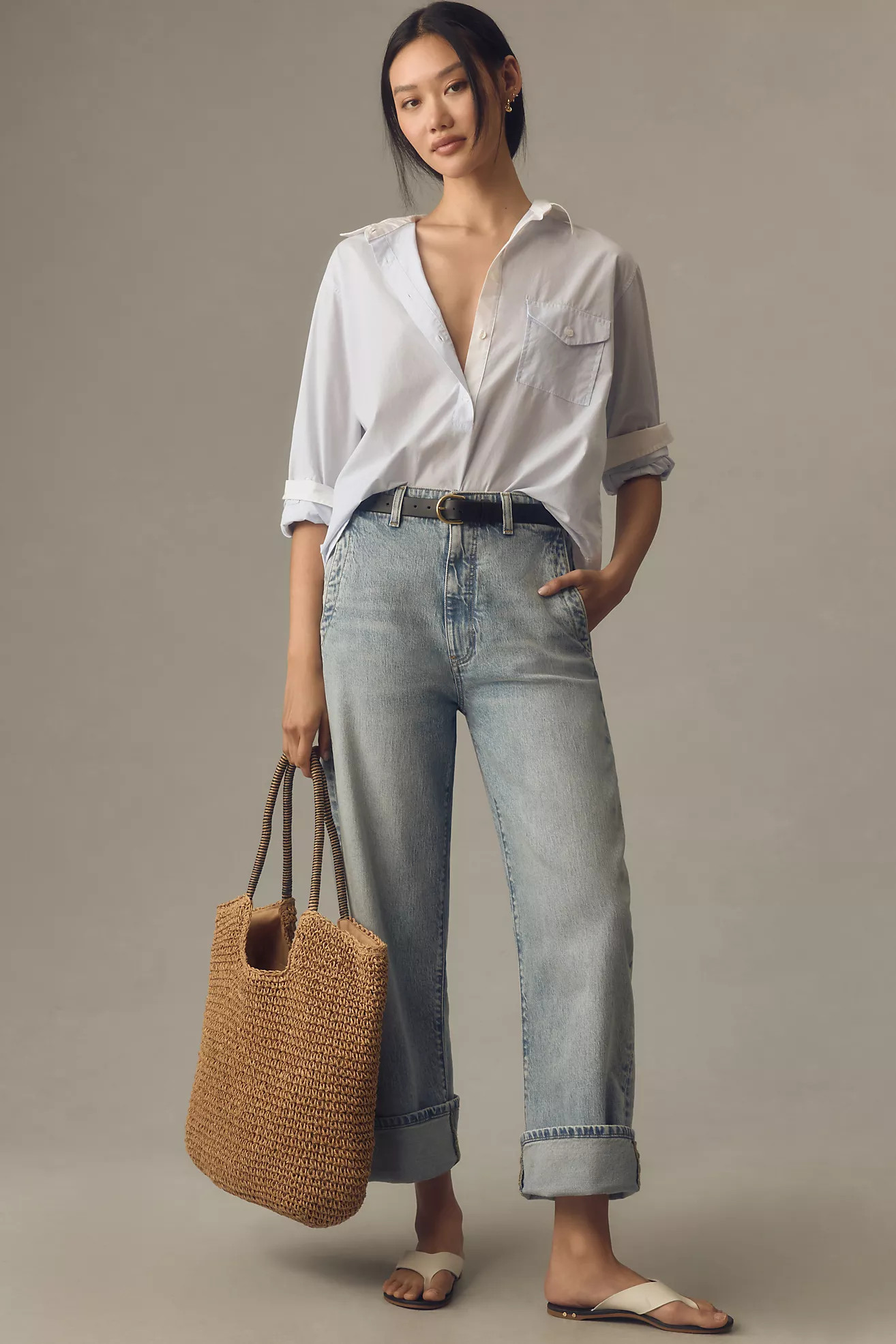 The Lonnie Cuffed Crop Jeans by Pilcro | Anthropologie (US)
