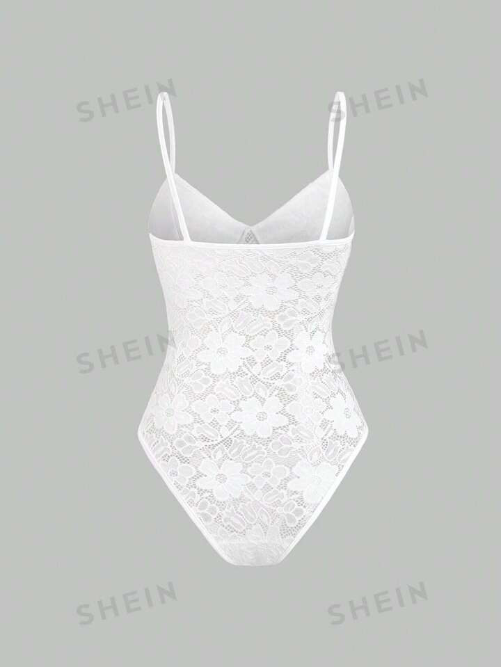 SHEIN ICON Women's Lace Strappy Bodysuit | SHEIN