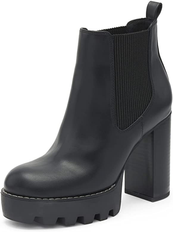 REDTOP Platform Chelsea Boots High Heel Chunky Block Fashion Ankle Boots Elastic Gore Women's Lug... | Amazon (US)