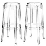 Modway Casper Modern Acrylic Two Bar Stools in Clear - Fully Assembled | Amazon (US)