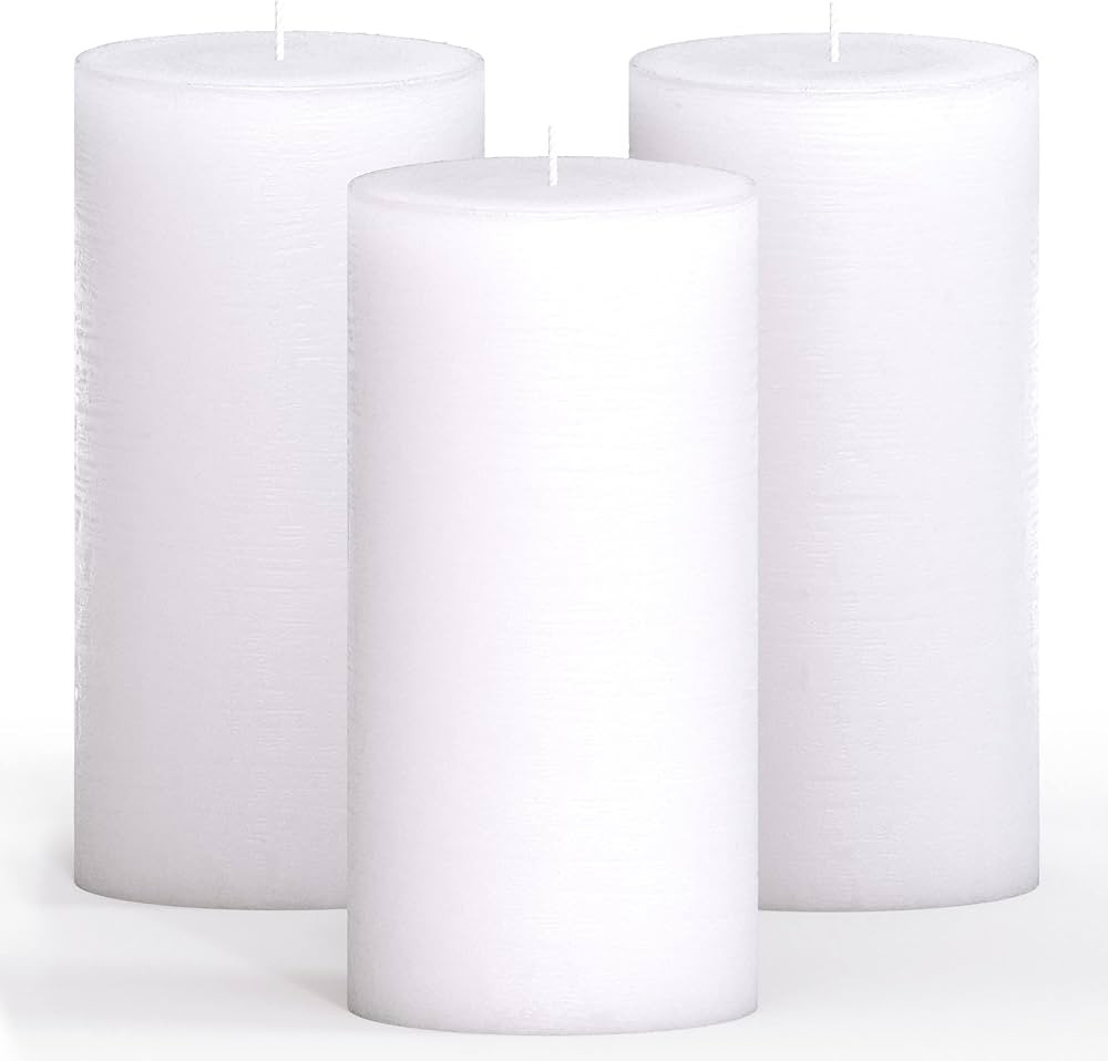 Amazon.com: CANDWAX 3x6 Pillar Candles Set of 3 - Decorative Rustic Candles Unscented and Valenti... | Amazon (US)