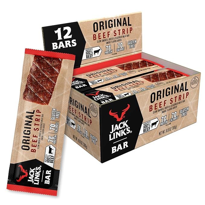 Jack Link's Beef Jerky Bars, Original, 12 Count - 7g of Protein and 80 Calories Per Protein Bar, ... | Amazon (US)