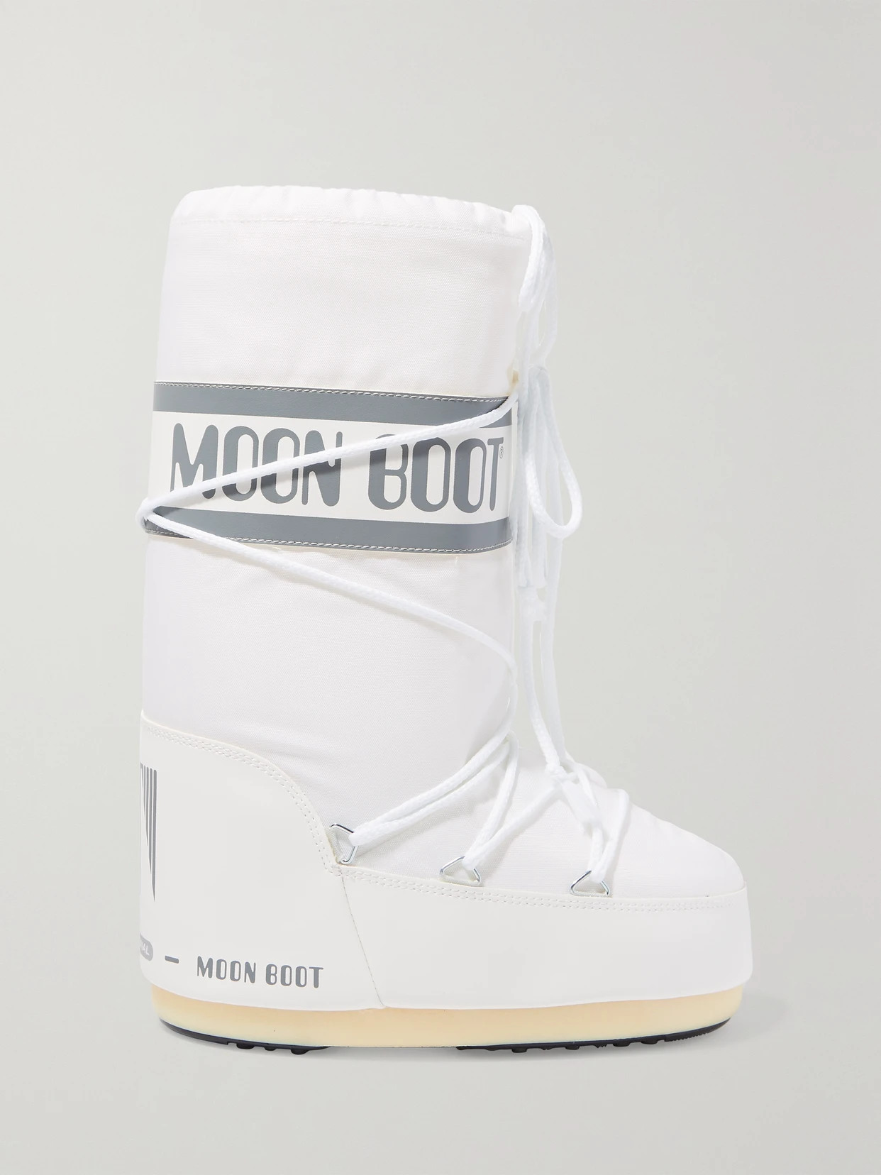 Moon Boot - Shell And Faux Leather Snow Boots - White | NET-A-PORTER (US)