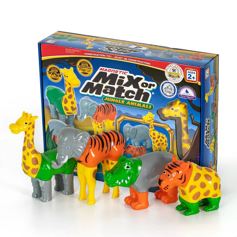 Magnetic Mix or Match Jungle Animals Toy Play Set, 16 Pieces | Walmart (US)