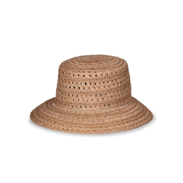 TIme and Tru Women's Bucket Hat, Solid Color, Paper Straw Woven Construction, Natural | Walmart (US)