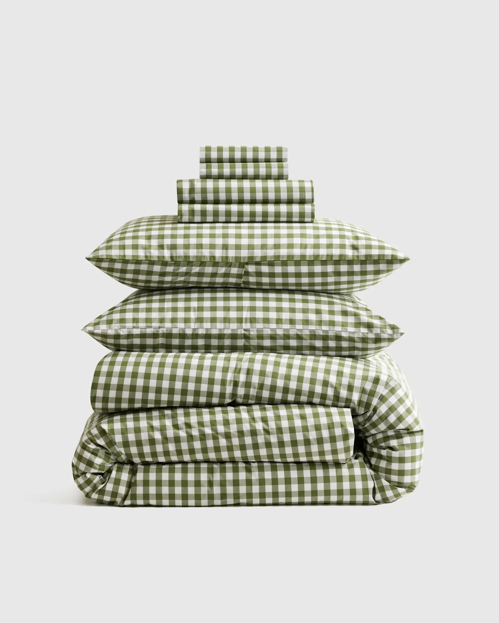 Classic Organic Percale Gingham Deluxe Bedding Bundle | Quince