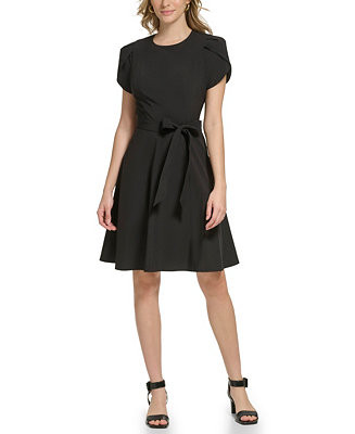 Women's Short-Sleeve Fit & flare Dress | Macy's