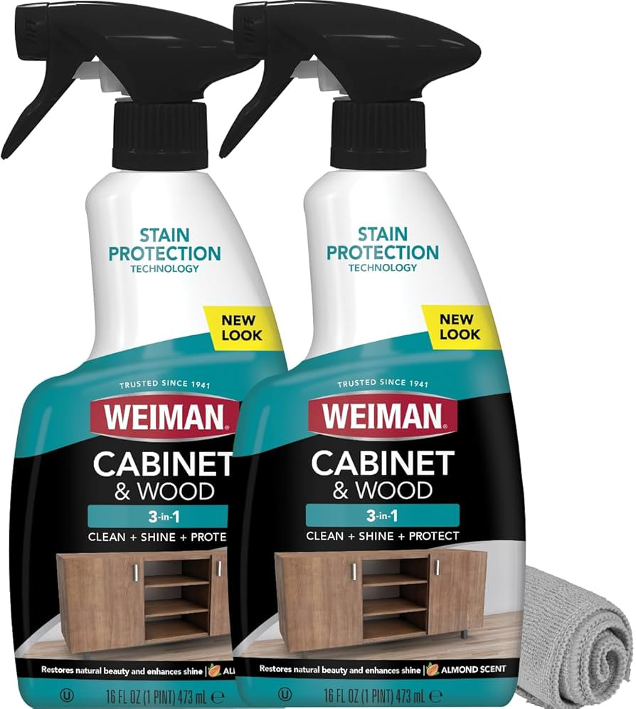 Weiman Cabinet and Wood Cleaner, Shine, Clean and Protect Spray - For Wood Cabinets, Furniture, T... | Amazon (US)