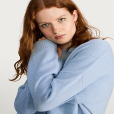 F&F Knitted Slouchy Jumper with Wool in Blue | Tesco F&F