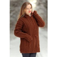 Brown Mohair Wool Sweater Hand Knitted Pullover Hoodie Jumper By Supertanya | Etsy (US)