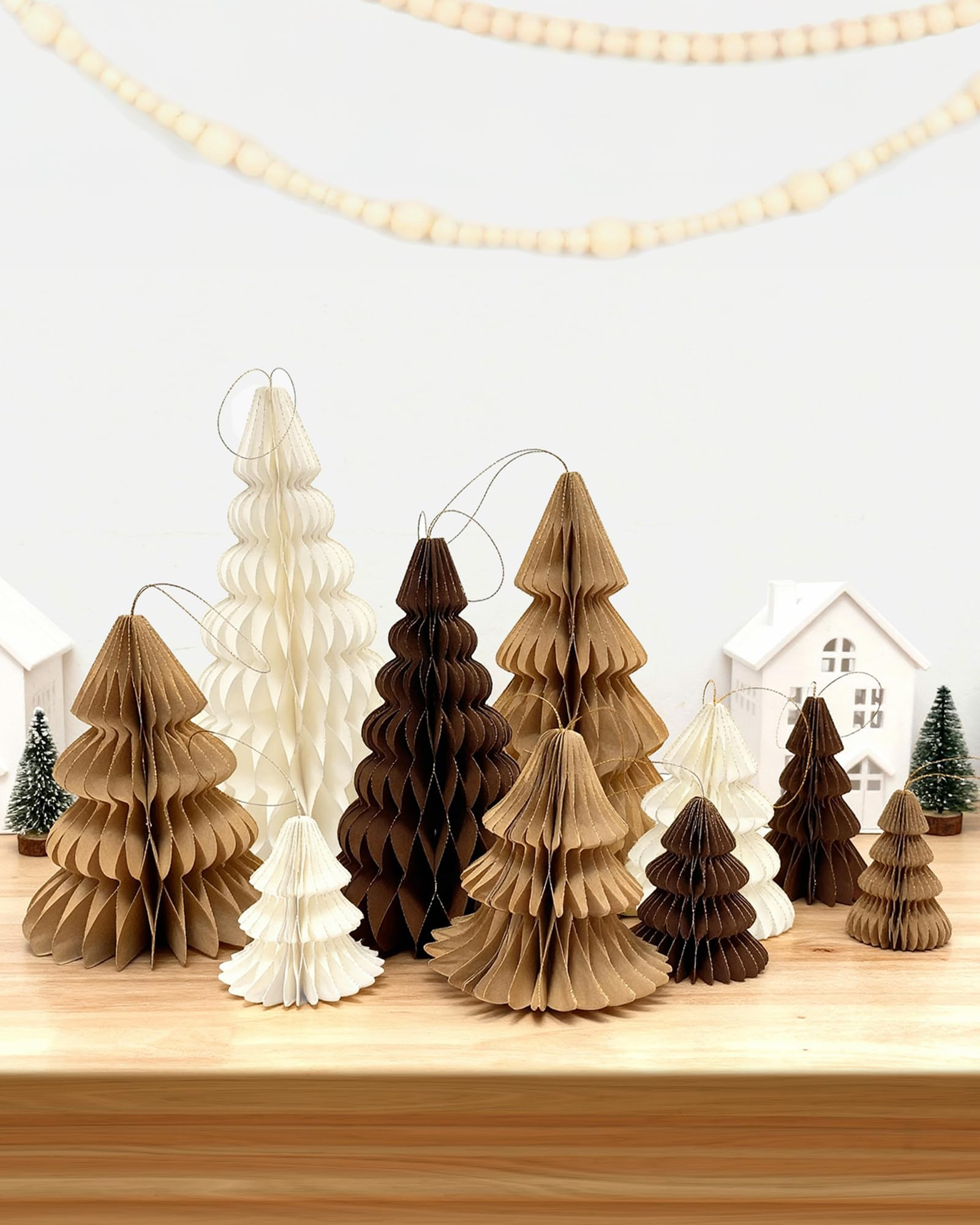 10 Pcs Honeycomb Christmas Tree 4/6/8/10/12/14 Inch 3D Xmas Trees, 4 Styles Paper Honeycomb Decor... | Amazon (US)