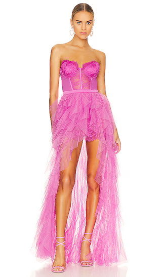 X REVOLVE Bustier Gown in Fuchsia Corset Dress Bustier Dress Barbie Dress Barbie Birthday Dress | Revolve Clothing (Global)