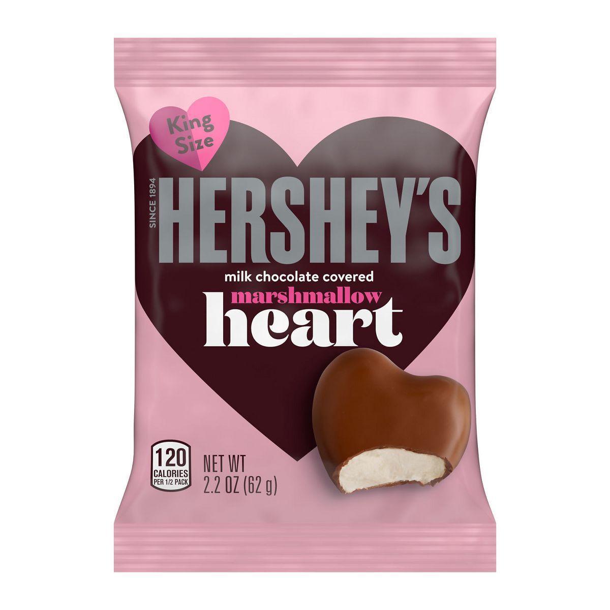 Hershey's Valentine's Milk Chocolate Covered Marshmallow Heart - 2.2oz | Target