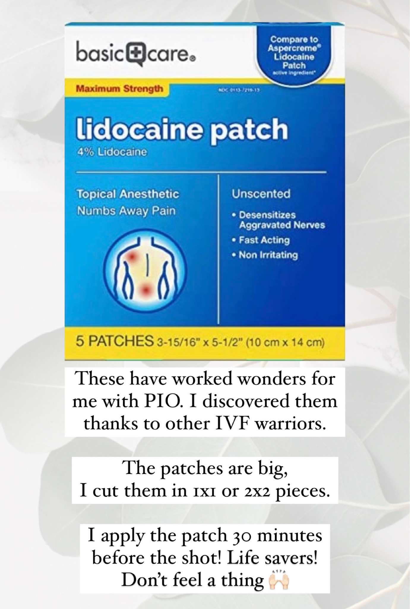 These numbing patches are life saver when doing PIO shots #ivflife

#LTKU #LTKstyletip #LTKhome