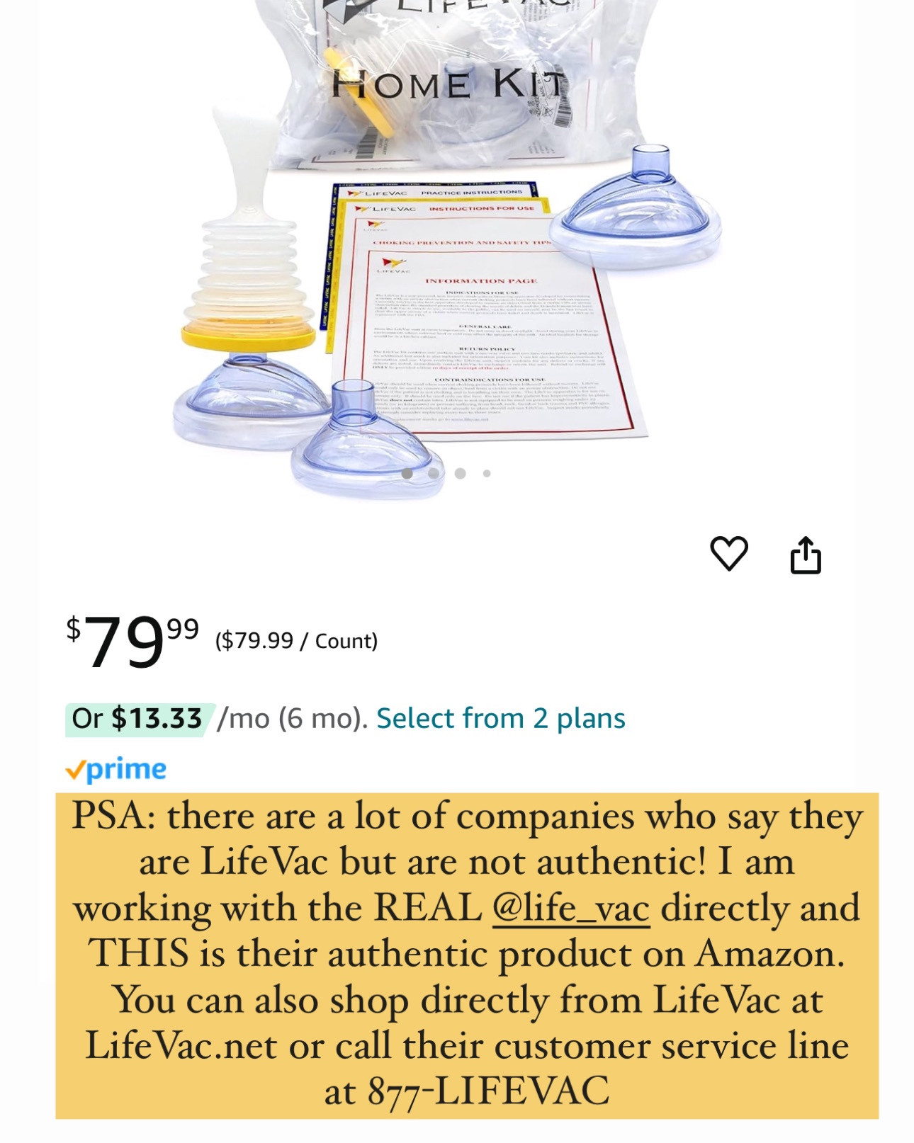 LifeVac — #1 Choking Rescue Device (I recommend getting the combo so you have one for home and one for travel!)

PSA: there are a lot of companies who say they are Life Vac (especially on TikTok) but are not authentic! I am working with the REAL LifeVac directly and THIS is their authentic product on Amazon.
You can also shop directly from Life Vac at Life Vac.net or call their customer service line at 877-LIFEVAC