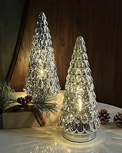 SHMILMH Silver Mercury Glass Christmas Tree, Small Tabletop Christmas Tree with Light, Battery Op... | Amazon (US)