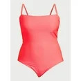 Time and Tru Women's and Women's Plus Bandeau Lace Up One Piece Swimsuit, Sizes XS-3X - Walmart.c... | Walmart (US)