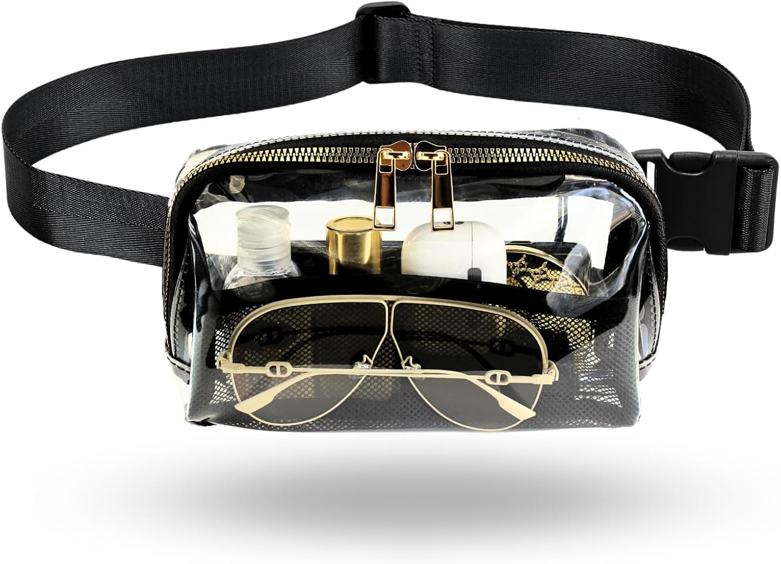 Amazon.com | Clear Fanny Pack - Long Strap 56" - Stadium Approved - Plus Size - Crossbody Clear B... | Amazon (US)