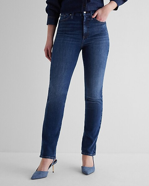 Super High Waisted Medium Wash FlexX '90s Slim Jeans | Express