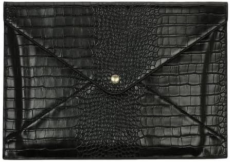Heaven Mayhem Laptop Sleeve – 15.25" x 10.5" Black Crocodile-Textured Faux Leather Case – Sle... | Amazon (US)