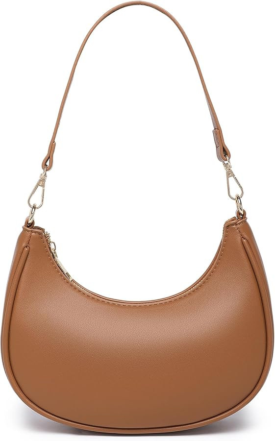 WuliTown Shoulder Bags for Women, Cute Hobo Tote Handbag Mini Clutch Purse with Zipper Closure | Amazon (US)