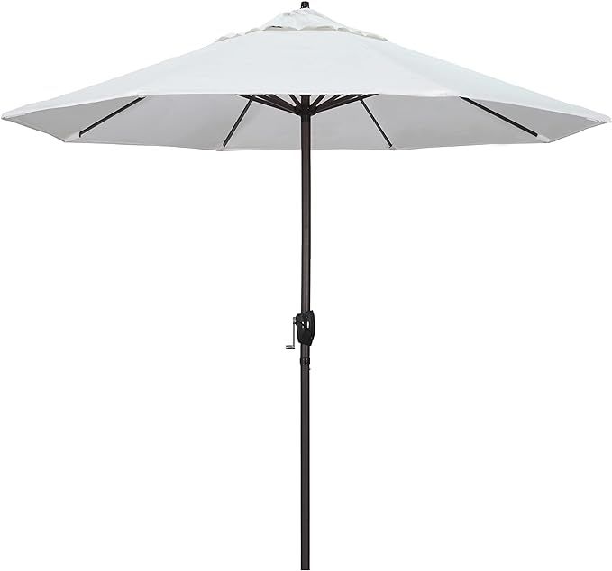 California Umbrella 9' Rd Sunbrella Aluminum Patio Umbrella, Crank Lift, Auto Tilt, Bronze Pole, ... | Amazon (US)
