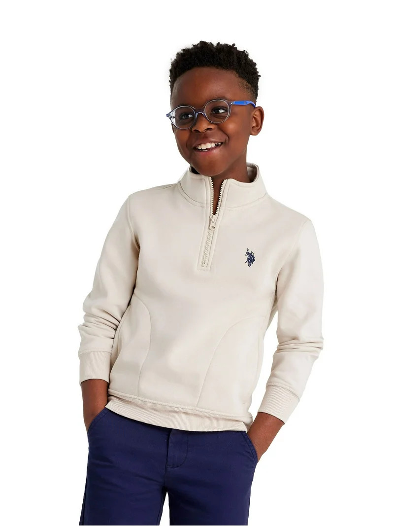 U.S. Polo Assn. Boys Fleece Quarter Zip, Sizes 4-18 | Walmart (US)