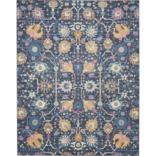 Nourison Passion Bohemian Navy 6'7" x 9'6" Area Rug, (7x10) - Walmart.com | Walmart (US)