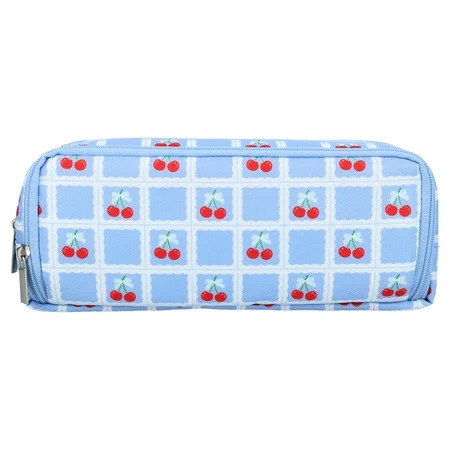 Pen+Gear 3-Zip Cherry Pencil Pouch, Blue and White | Walmart (US)