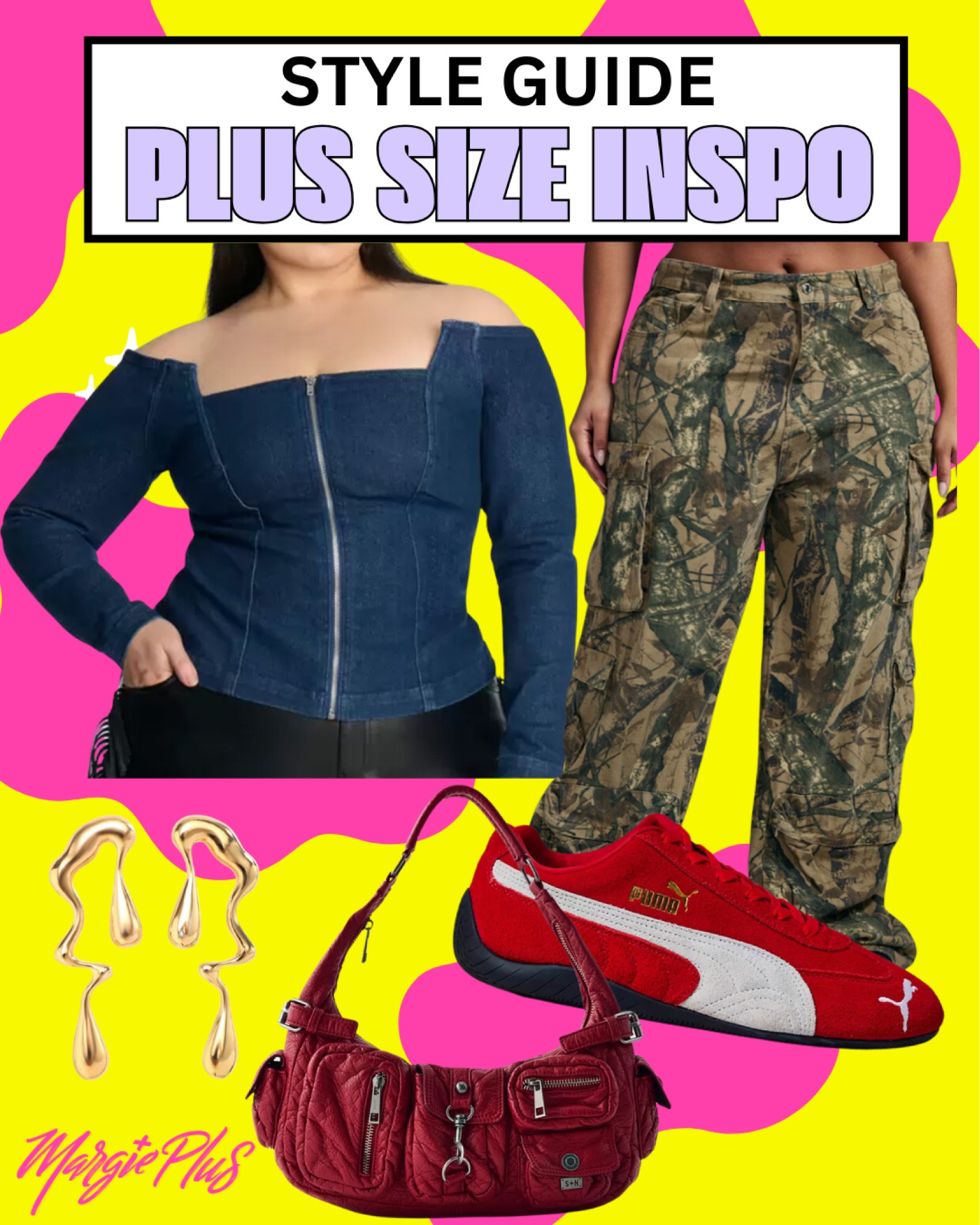 PLUS SIZE Style Inspo of the day serving up this super cute denim off the shoulder top from #eloquii and #prettylittlething pants perfect for a Saturday day to night. 

#LTKPlusSize #LTKStyleTip