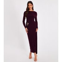 Women's Dark Purple Ring Detail Maxi Dress Quiz New Look | New Look (UK)