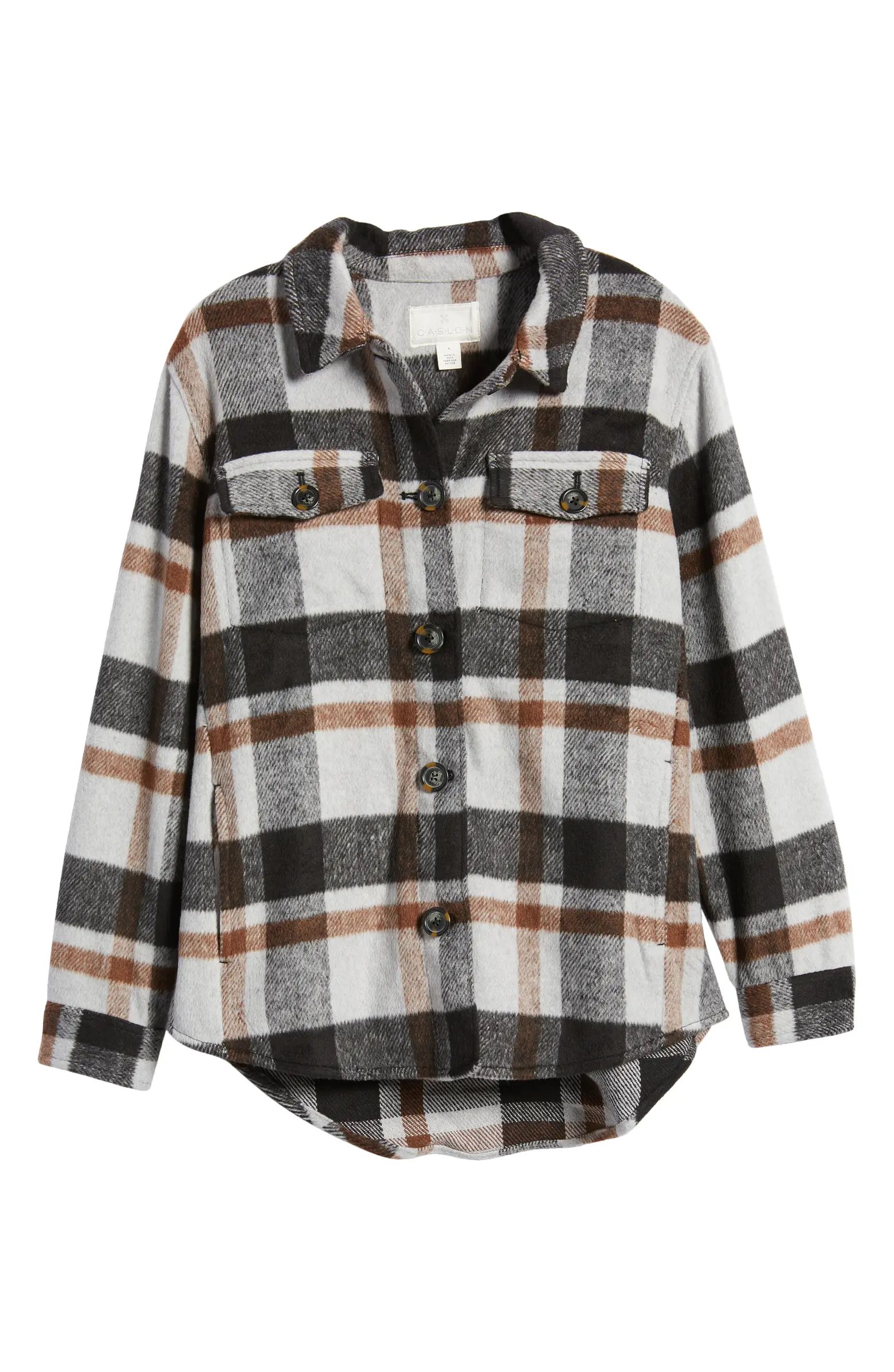 Caslon® Plaid Shirt Jacket | Nordstrom | Nordstrom
